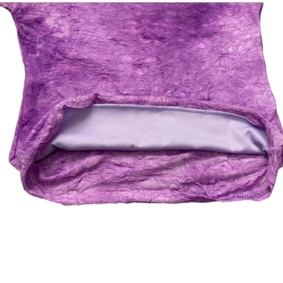 90’S Y2K sheer back purple tie dye crinkle t-shirt - Picture 6 of 7